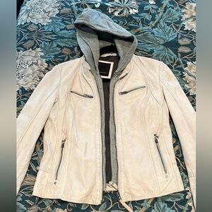 Mauritius Nola Leather Bomber Jacket Wolf & Badger Sz 8/Small ?